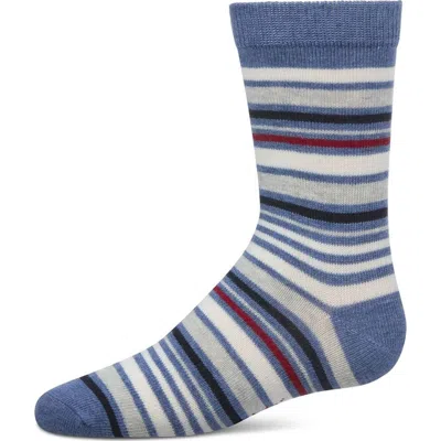 Memoi Kids'  Multi-stripe Gauge Crew Sock