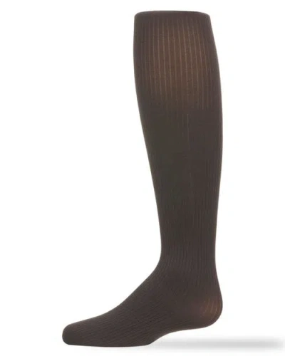 MEMOI MEMOI OPAQUE FINE RIBBED NYLON TIGHTS