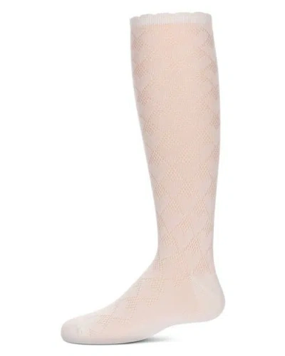 Memoi Kids'  Open Work Heart Knee High Socks In Neutral