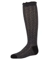 Memoi Kids'  Open Work Shimmer Knee High Socks In Black