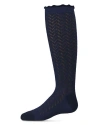 Memoi Kids'  Open Work Shimmer Knee High Socks In Blue