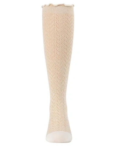 Memoi Kids'  Open Work Shimmer Knee High Socks In Gray