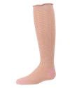 Memoi Kids'  Open Work Shimmer Knee High Socks In Pink