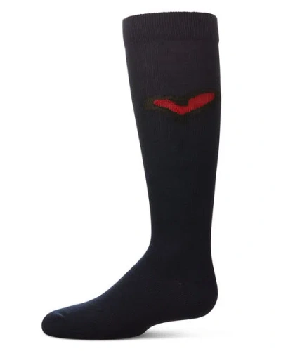 Memoi Kids'  Outline Heart Knee High Socks In Black