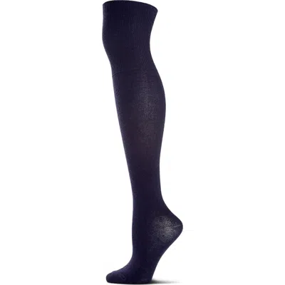 Memoi Kids'  Over The Knee Flat Knit Uniform Socks In Blue