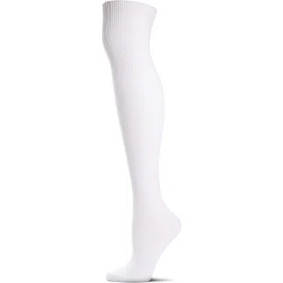 Memoi Kids'  Over The Knee Flat Knit Uniform Socks In White