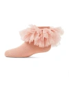 Memoi Oversized Tutu Ballerina Anklet Socks In Pink