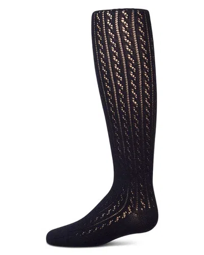 Memoi Babies'  Pelerine Stitch Blend Tights In Navy