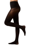 Memoi Perfectly Opaque Seamless Tights In Black