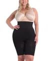 Memoi Plus Size High-waisted Seamless Firming Thigh Shaper In Black