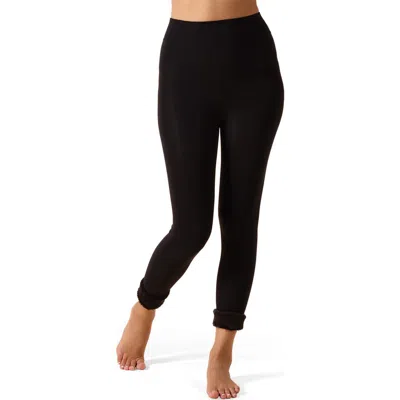 Memoi Plush Velvet Leggings In Black