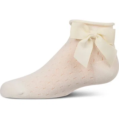 Memoi Babies'  Pointelle Soft Stretch Anklet Socks In White