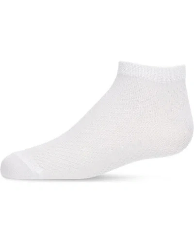 Memoi Kids'  Pointelle Super Soft Anklet Sock In White