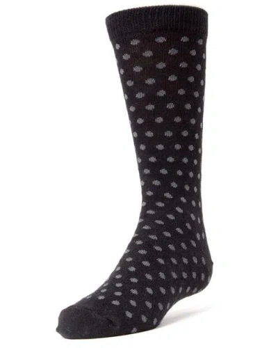 Memoi Kids'  Polka Dot Dress Socks In Black