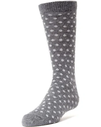 Memoi Kids'  Polka Dot Dress Socks In Gray