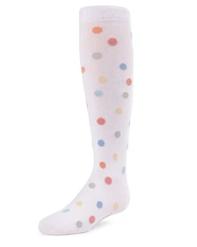 Memoi Babies'  Polka Point Knee Socks In White