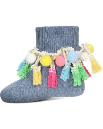 Memoi Babies'  Pom-pom-palooza Ankle Socks In Multi