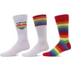 Memoi Pride Assorted 3-pack Crew Socks In Multi