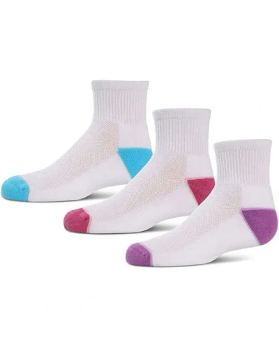 Memoi Quarter-crew Kids Sport Socks 3-pack In Multi