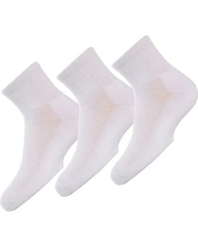 Memoi Quarter-crew Kids Sport Socks 3-pack In White