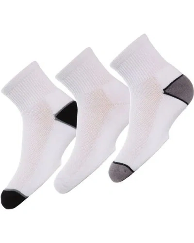 Memoi Quarter-crew Kids Sport Socks 3-pack In White