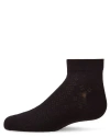 Memoi Babies'  Rayon Blend Diamond Knit Patterned Ankle Sock In Black