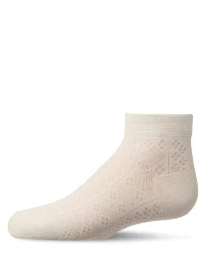 MEMOI MEMOI RAYON BLEND DIAMOND KNIT PATTERNED ANKLE SOCK