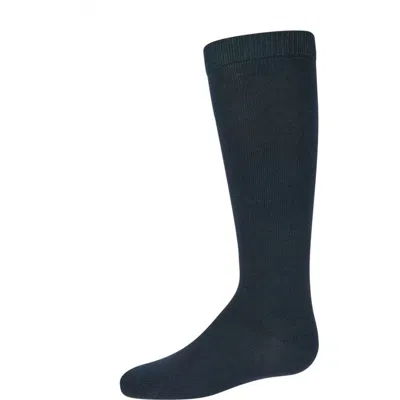 Memoi Babies'  Ribbed Classic Solid-color Knee High Sock In Blue