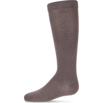 Memoi Babies'  Ribbed Classic Solid-color Knee High Sock In Brown
