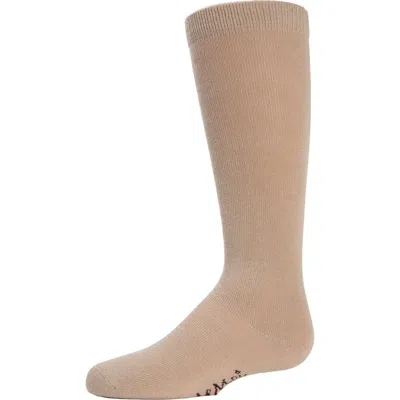 Memoi Babies'  Ribbed Classic Solid-color Knee High Sock In Brown