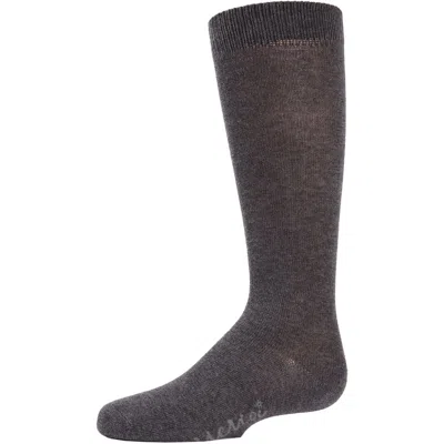 Memoi Babies'  Ribbed Classic Solid-color Knee High Sock In Gray