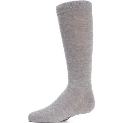 Memoi Babies'  Ribbed Classic Solid-color Knee High Sock In Gray