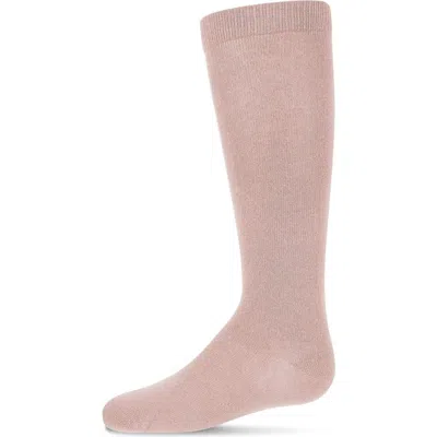 Memoi Babies'  Ribbed Classic Solid-color Knee High Sock In Pink