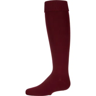 Memoi Babies'  Ribbed Classic Solid-color Knee High Sock In Red
