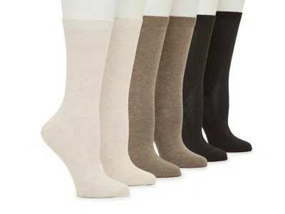 Memoi Ribbed Crew Socks 4 Pack In Multi