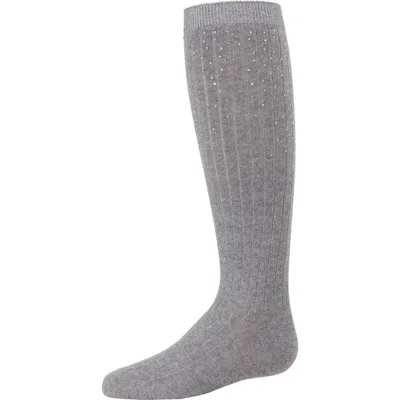 Memoi Kids'  Ribbed Gemstone Knee High Socks In Gray