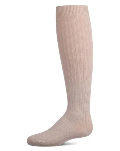 Memoi Kids'  Ribbed Knee High Sock In Neutral