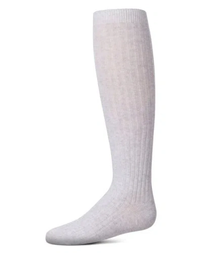 Memoi Kids'  Ribbed Knee High Sock In White