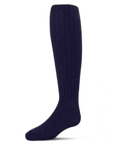 Memoi Kids'  Ribbed Non-binding Infant Tights In Blue