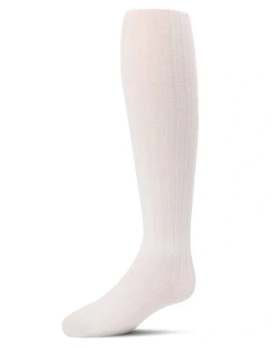 Memoi Kids'  Ribbed Non-binding Infant Tights In White