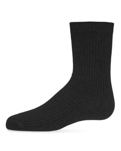 Memoi Babies'  Ribbed Rich Crew Socks In Black
