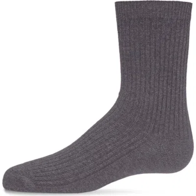 Memoi Kids'  Ribbed Rich Crew Socks In Black