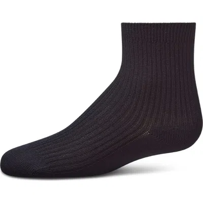 Memoi Kids'  Ribbed Rich Crew Socks In Black