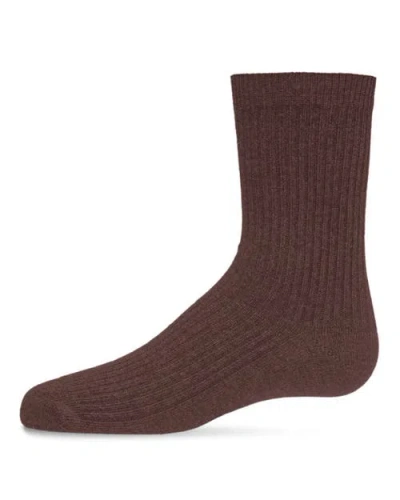 Memoi Babies'  Ribbed Rich Crew Socks In Brown