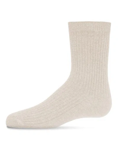 Memoi Babies'  Ribbed Rich Crew Socks In Neutral