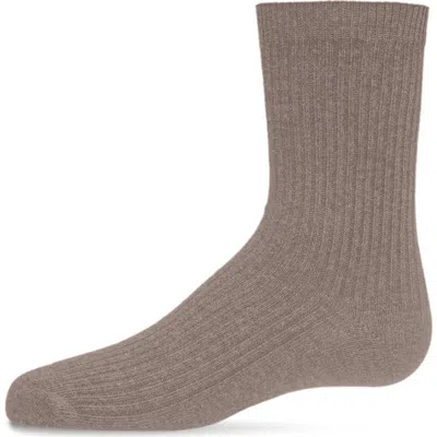 Memoi Kids'  Ribbed Rich Crew Socks In Brown