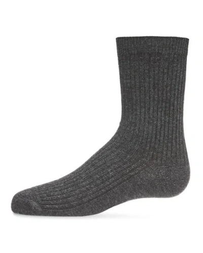 Memoi Babies'  Ribbed Rich Crew Socks In Gray
