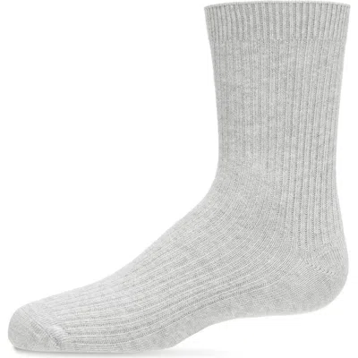 Memoi Kids'  Ribbed Rich Crew Socks In Gray