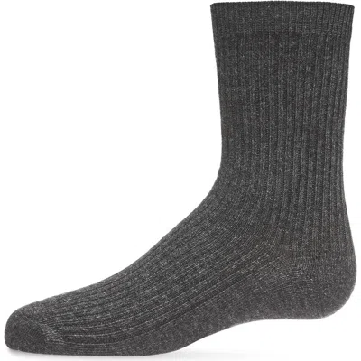 Memoi Kids'  Ribbed Rich Crew Socks In Gray