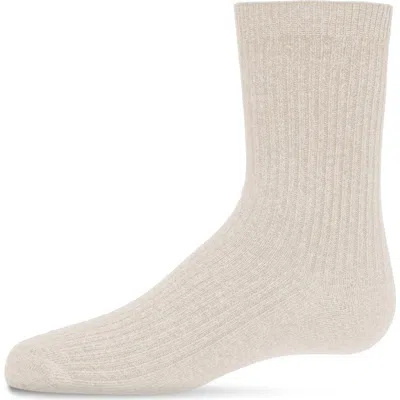 Memoi Kids'  Ribbed Rich Crew Socks In Neutral